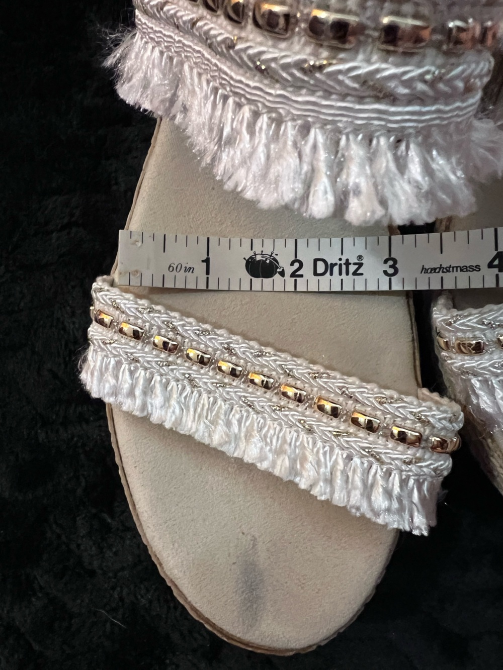 Italian Shoemakers Women’s Fringe Espadrille Wedge Sandals-Beige & White-Size 9 - Picture 8 of 12